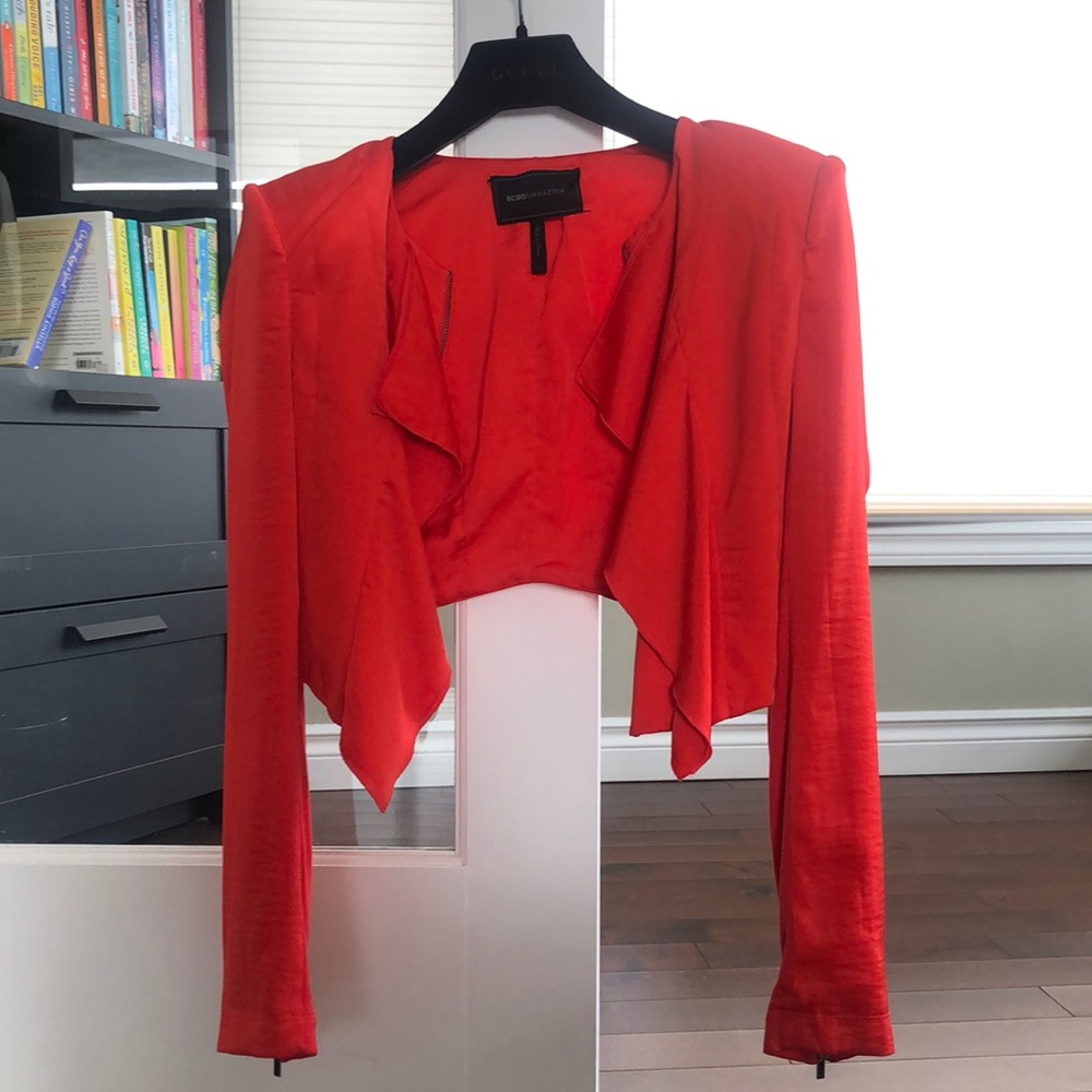 BCBG silky crop jacket